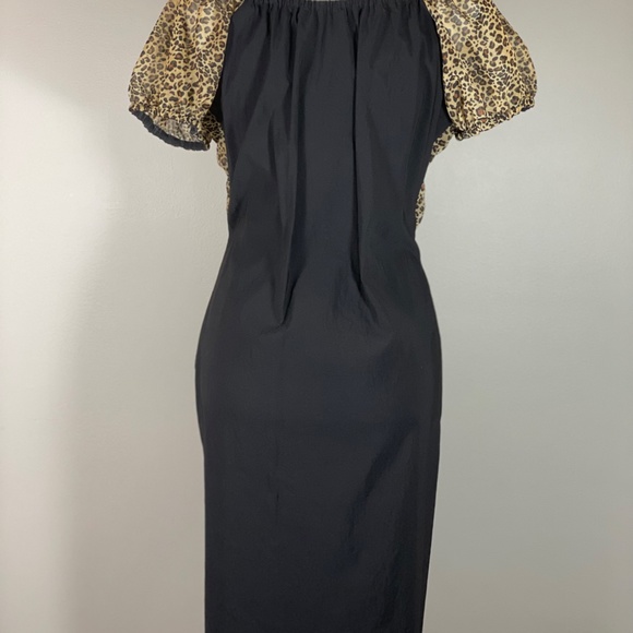 MODE MERR Leopard Print Fancy Vamp Bardot Wiggle Dress NWOT - Picture 5 of 12